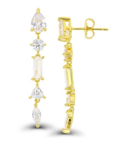 Серьги-подвески Multi Shape в 14K Gold Plated Sterling Silver