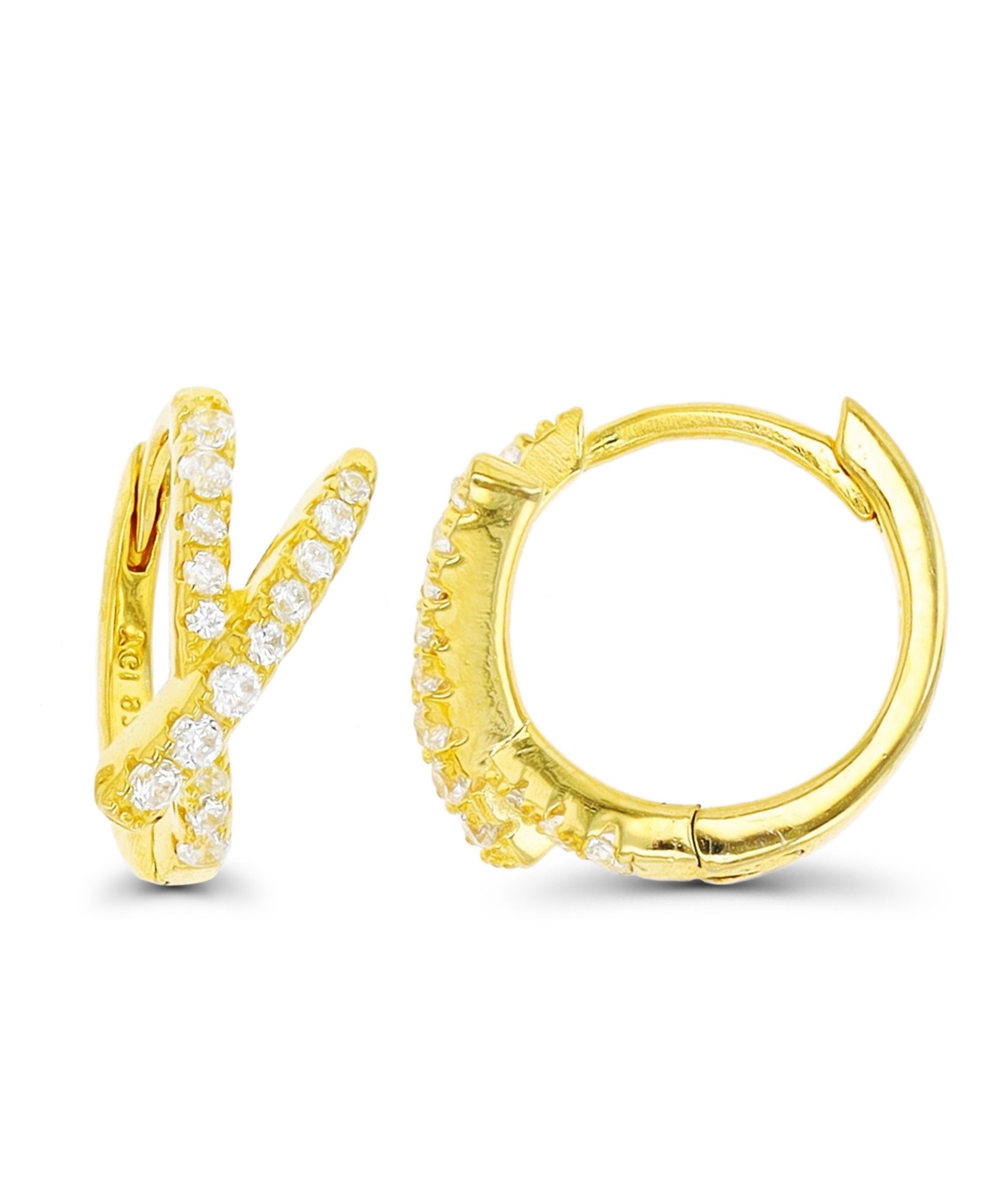 Серьги-кольца Overlapped из позолоченного 14K золота или стерлингового серебра