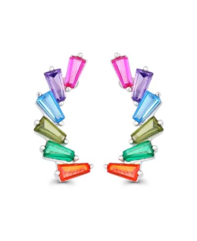 Серьги-багет Multicolor из стерлингового серебра