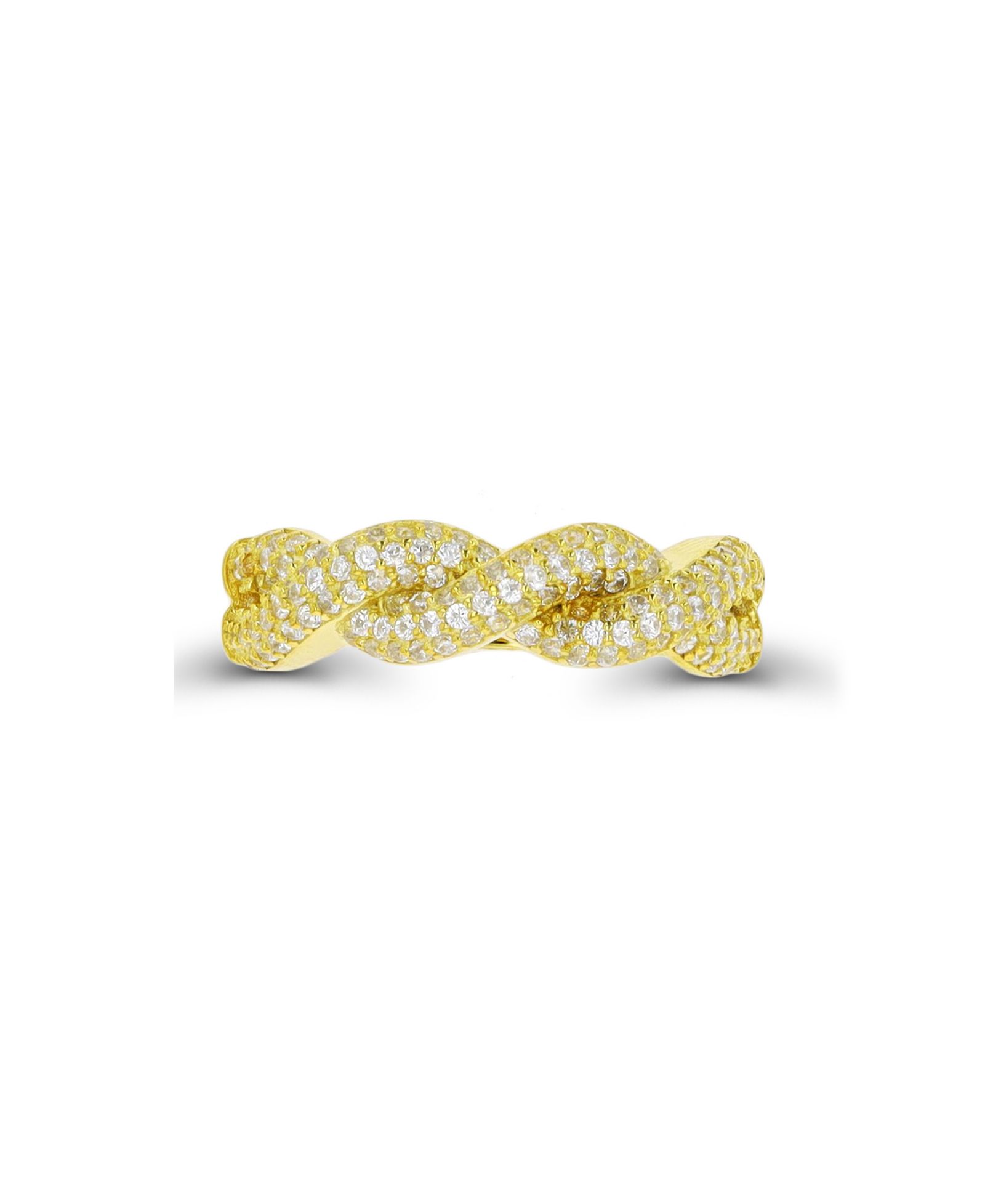 Кольцо Cubic Zirconia Fashion из стерлингового серебра и 14K Gold Over Sterling Silver Twisted Ring