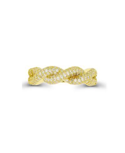 Кольцо Cubic Zirconia Fashion из стерлингового серебра и 14K Gold Over Sterling Silver Twisted Ring