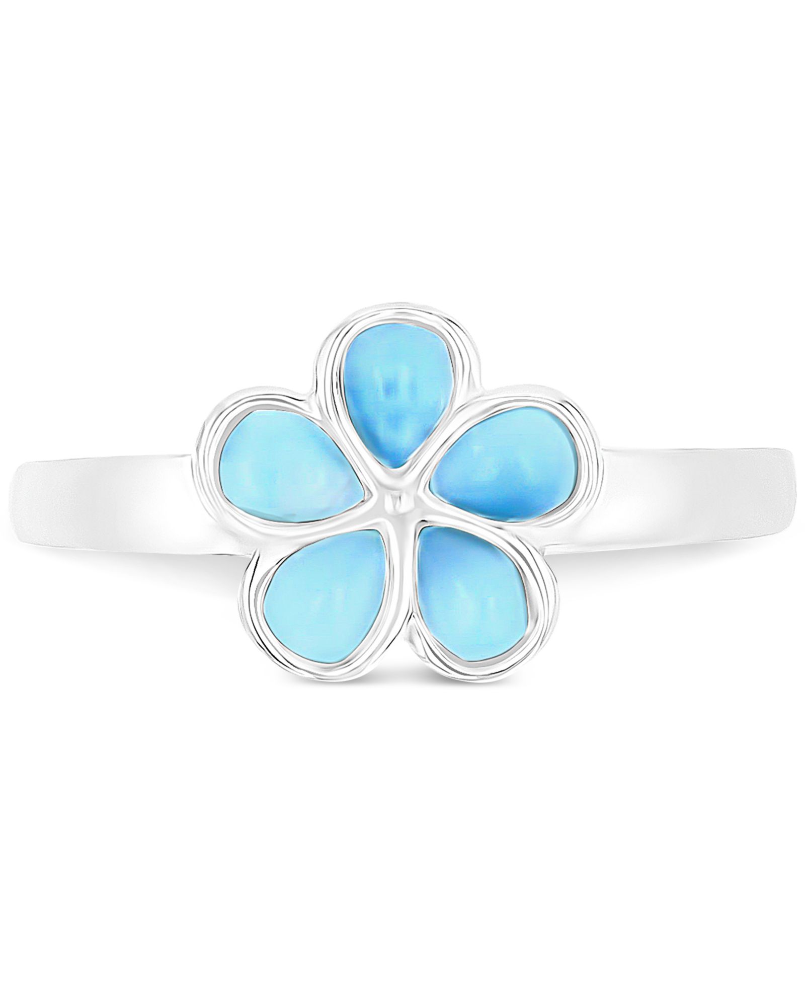 Larimar Flower Ring (1/2 ct. t.w.) in Sterling Silver