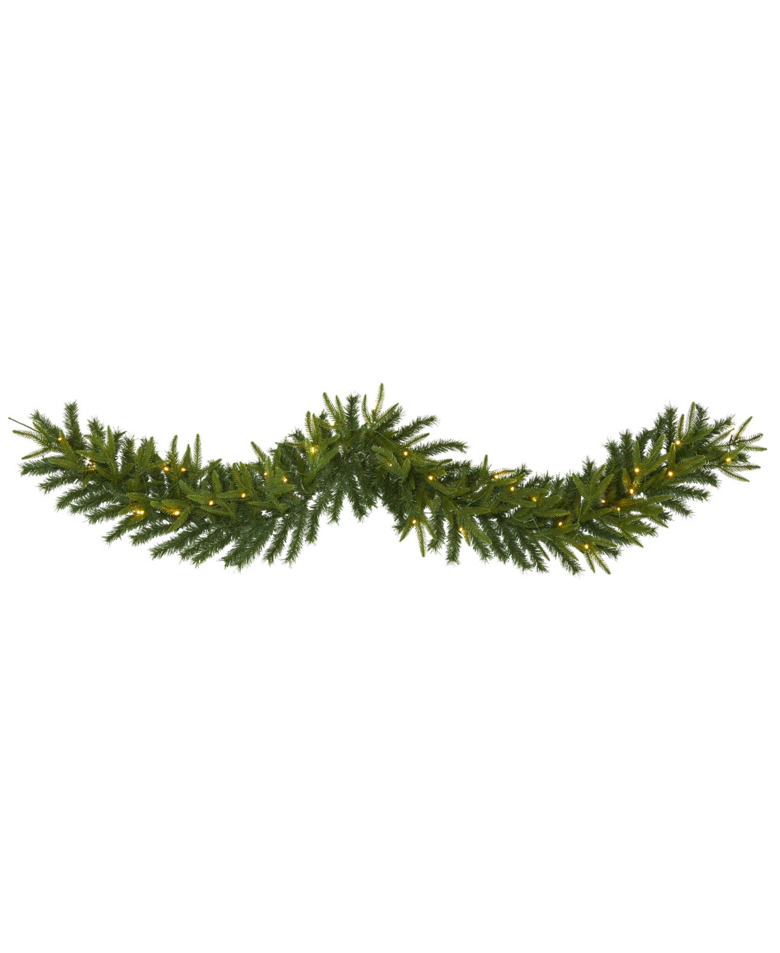 Nearly Natural Green Pine Artificial Christmas Garland with Lights, 72"