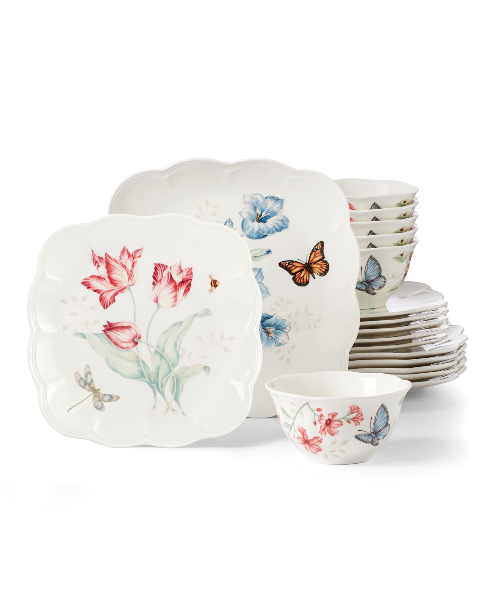 Lenox Butterfly Meadow Square 18 Pc. Dinnerware Set, Service for 6, Exclusively at Macy’s