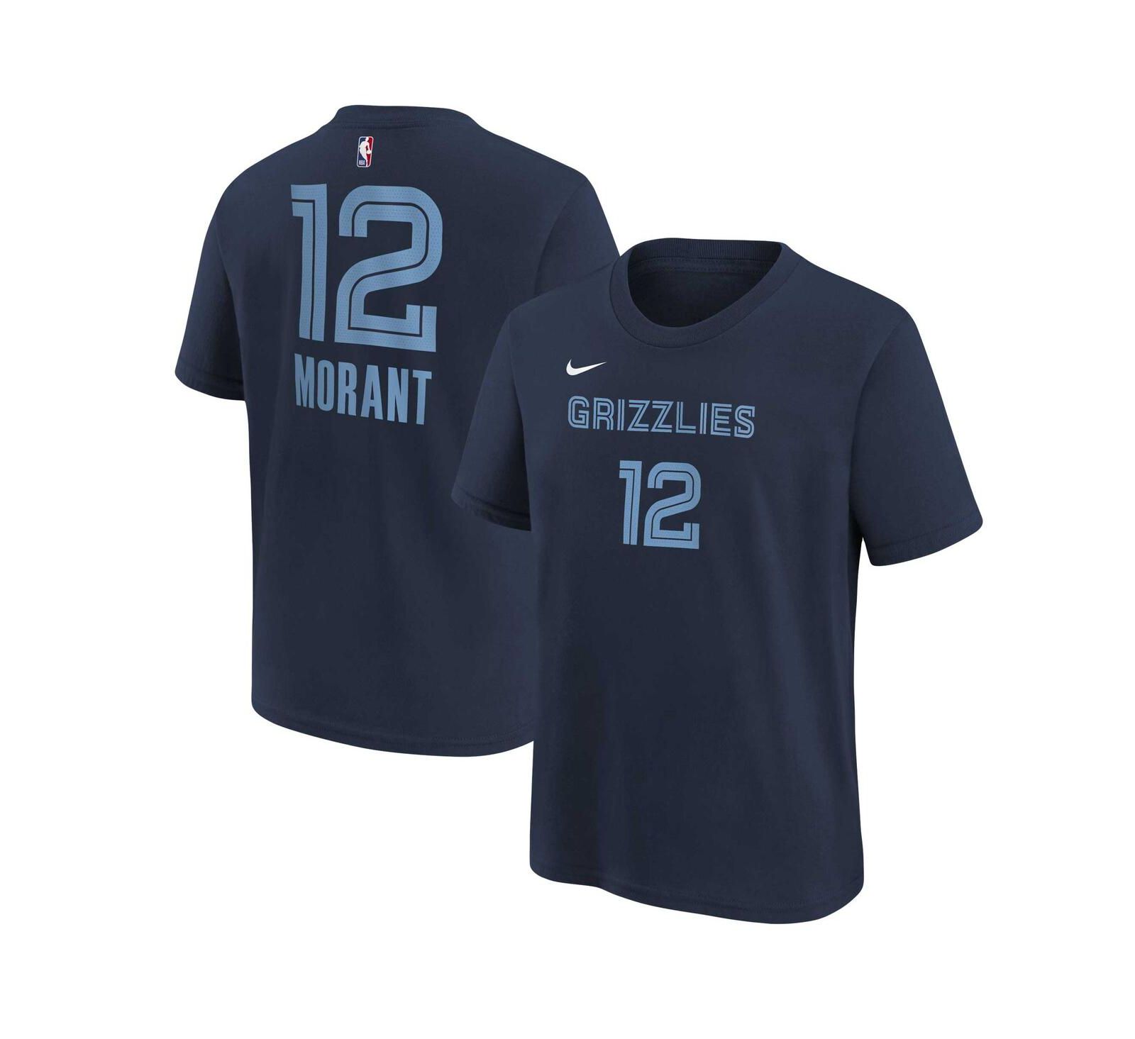 Nike футболка Ja Morant Navy Memphis Grizzlies Icon Name and Number для мальчиков