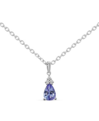 Подвеска с Tanzanite (5/8 ct. tw.) и бриллиантами на цепочке 18" из стерлингового серебра