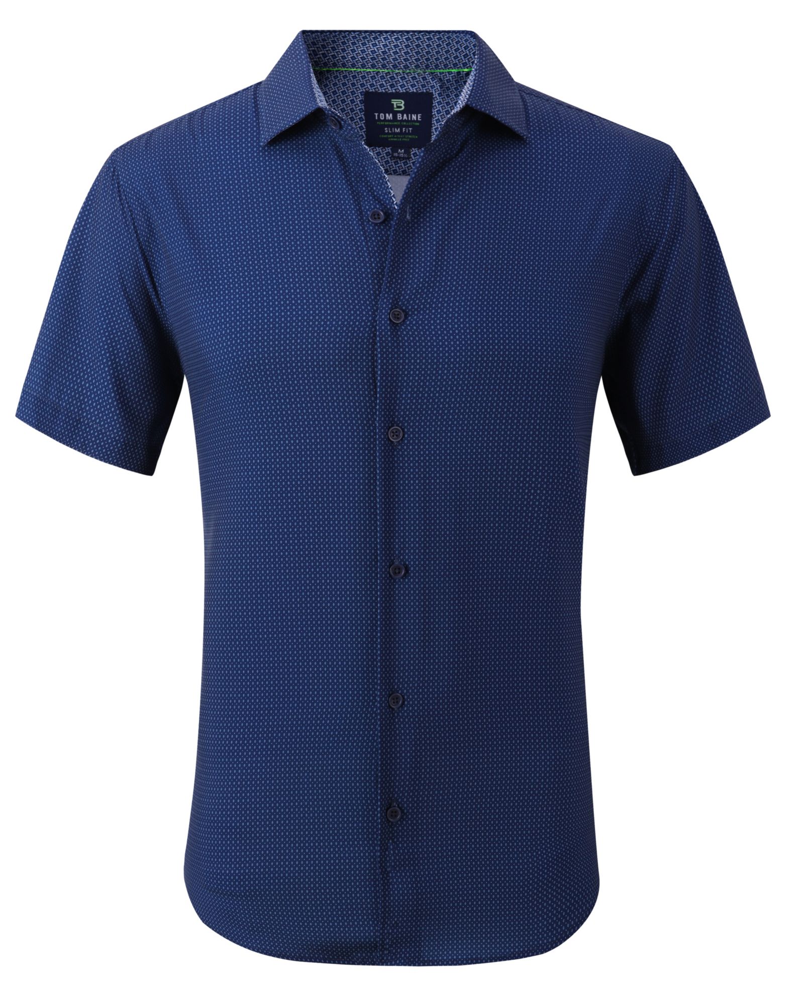 Мужская рубашка Tom Baine Slim Fit Short Sleeve Performance Button Down Dress