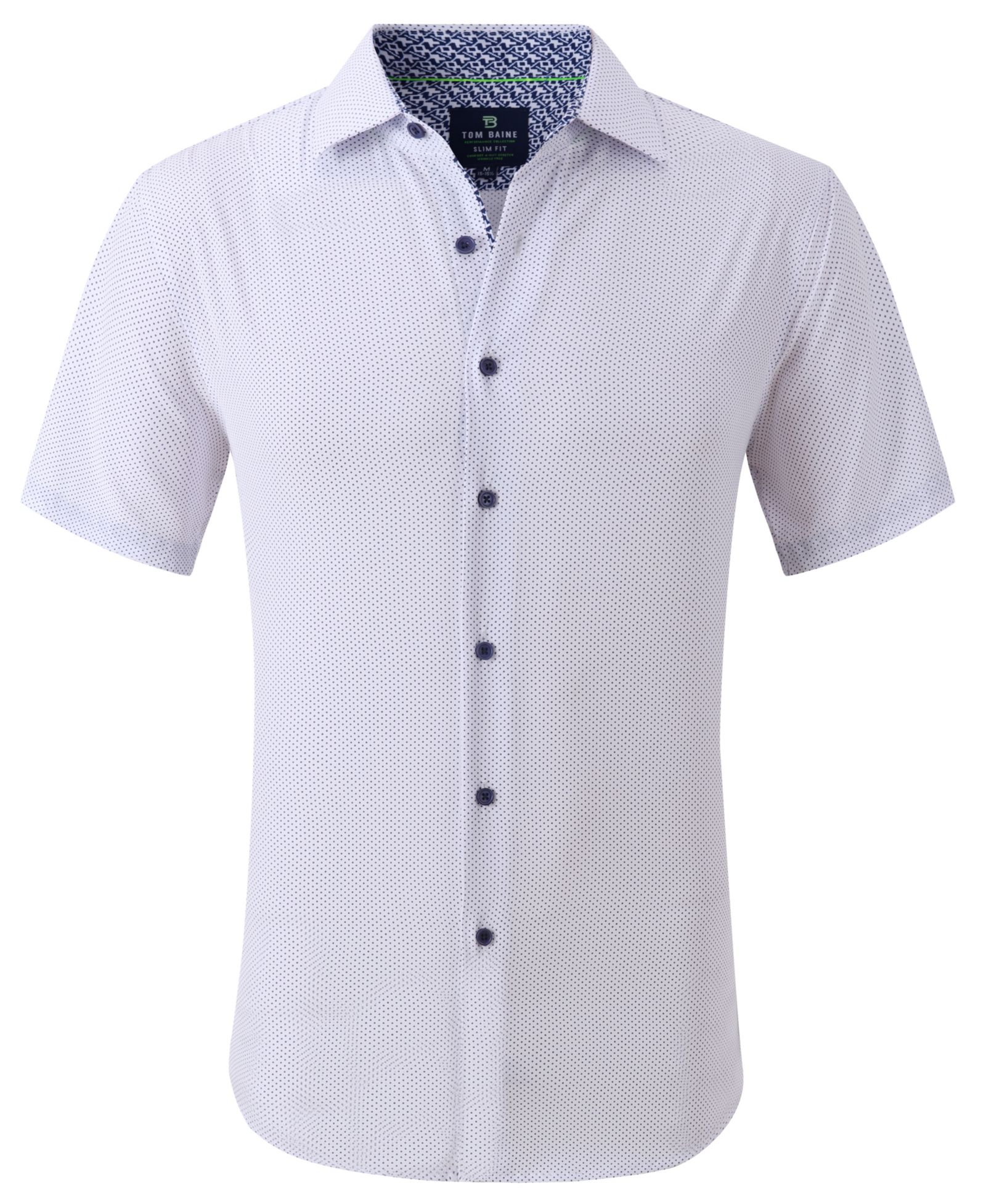 Tom Baine Мужской Slim Fit Short Sleeve Performance Button Down Dress Shirt