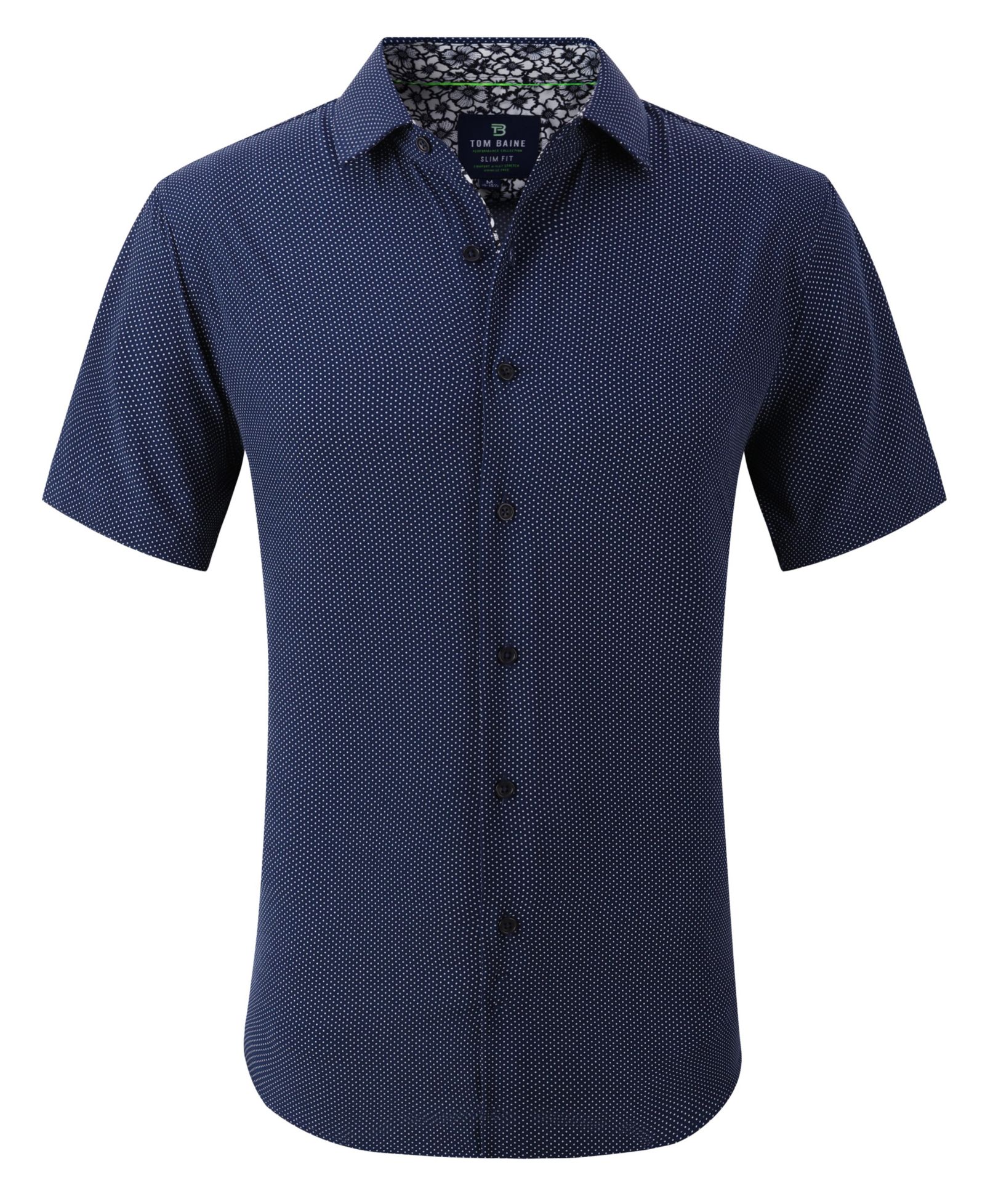 Мужская Tom Baine Slim Fit Short Sleeve Performance Button Down Dress Shirt