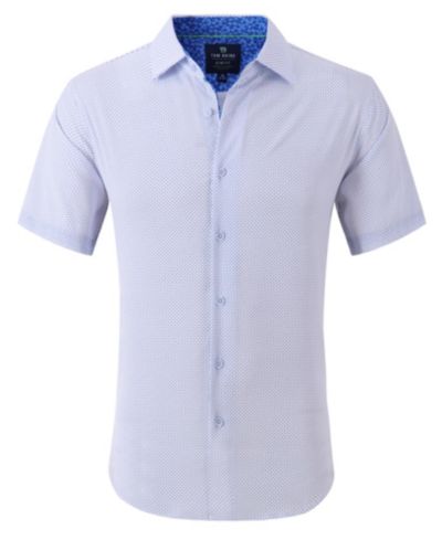 Men's Slim Fit Short Sleeve Performance Button Down Dress Shirt