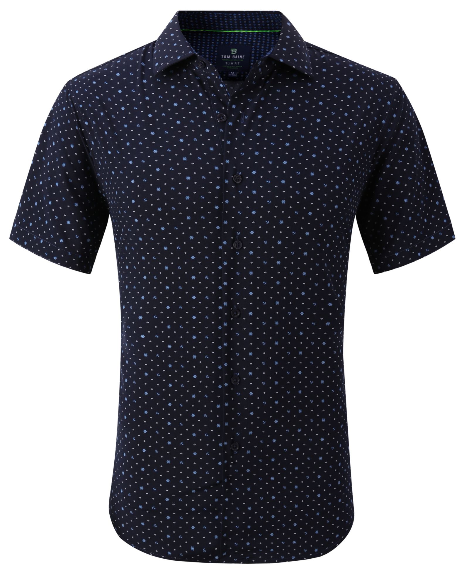 Мужская рубашка Slim Fit с коротким рукавом