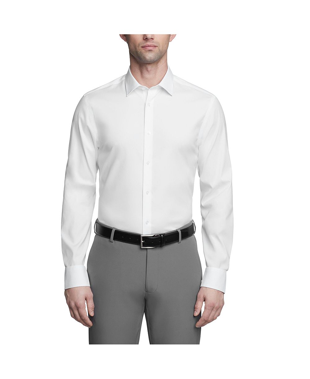 Мужская рубашка Calvin Klein Men's Refined Cotton Stretch Slim Fit Dress Shirt