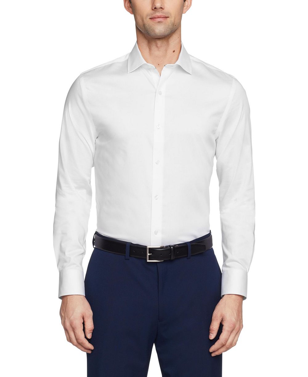 Tommy Hilfiger Мужская рубашка TH Flex Slim Fit из стрейч-твилла, не мнётся