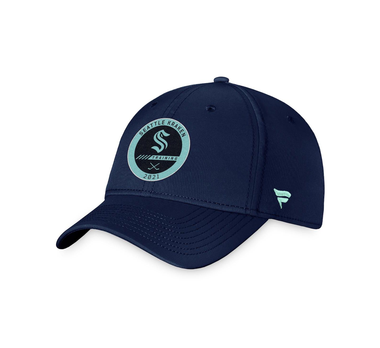 Мужская Fanatics Deep Sea Blue Seattle Kraken Authentic Pro Training Camp Flex Hat