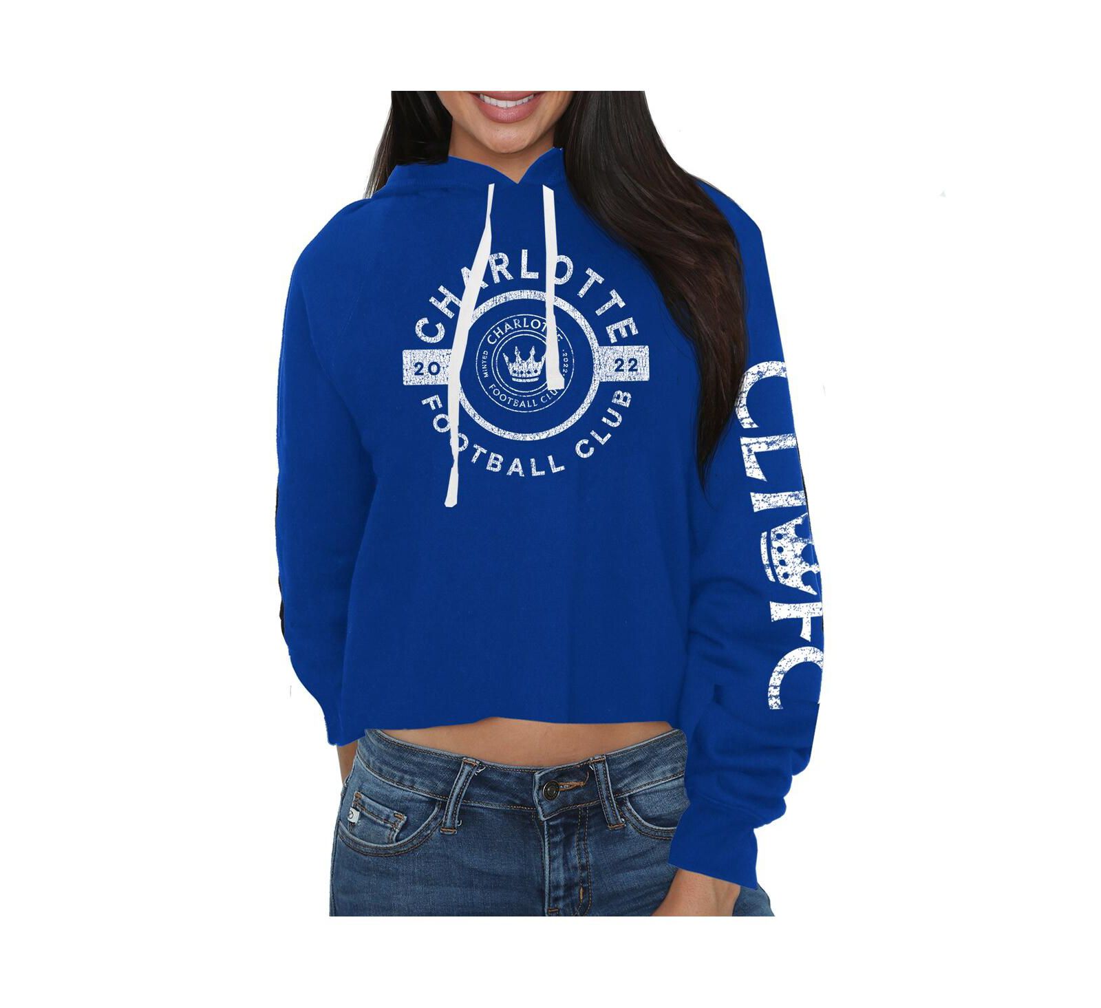 Женский укороченный худи-пуловер Original Retro Brand Blue Charlotte FC
