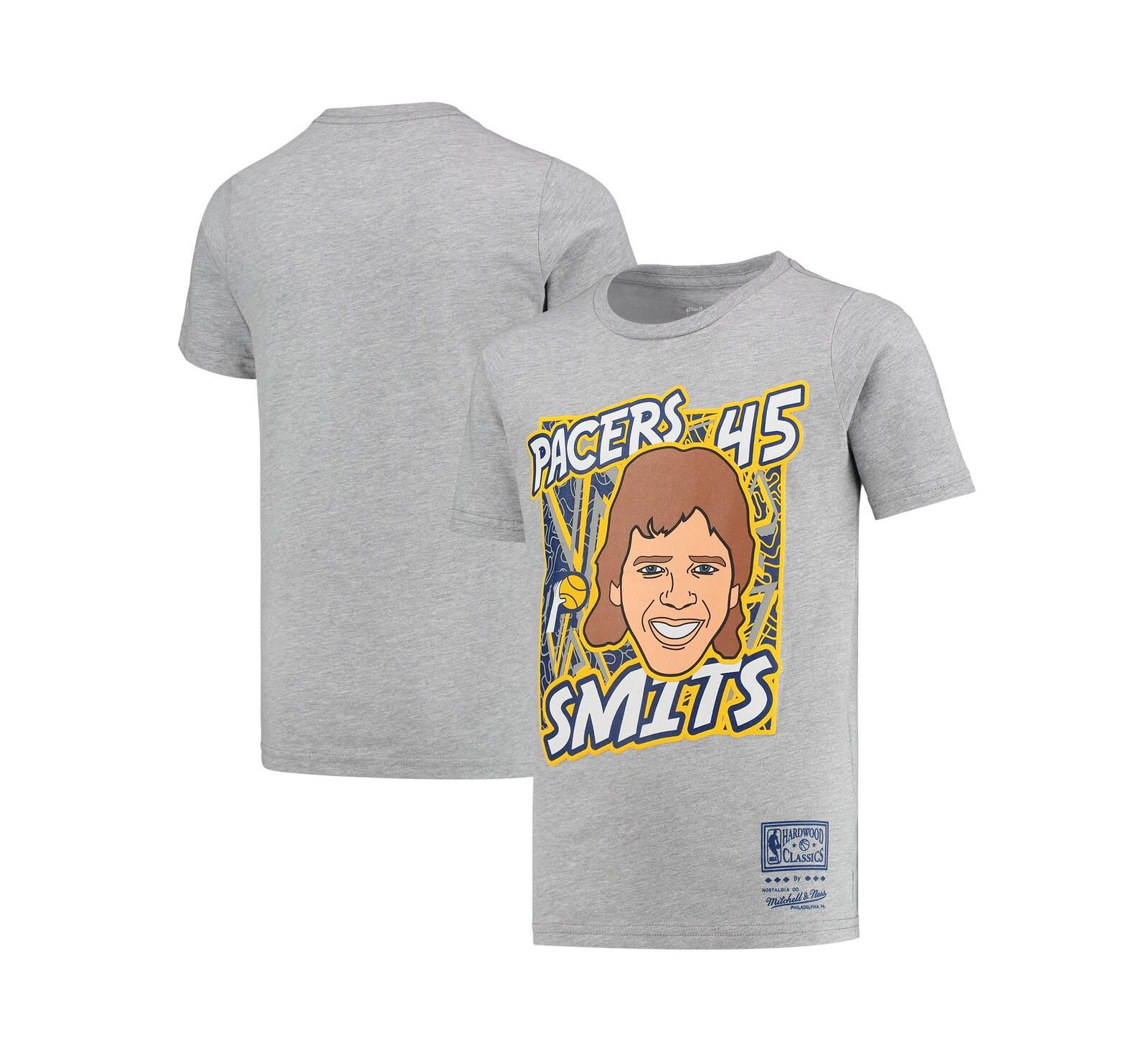 Детская футболка Mitchell & Ness Rik Smits Gray Indiana Pacers Hardwood Classics King of the Court Player