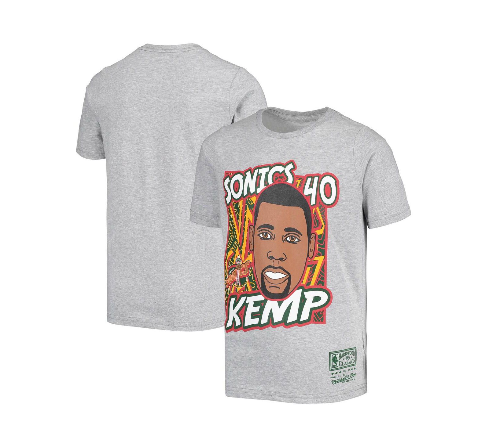 Футболка Mitchell & Ness Shawn Kemp Gray Seattle SuperSonics Hardwood Classics King of the Court Player