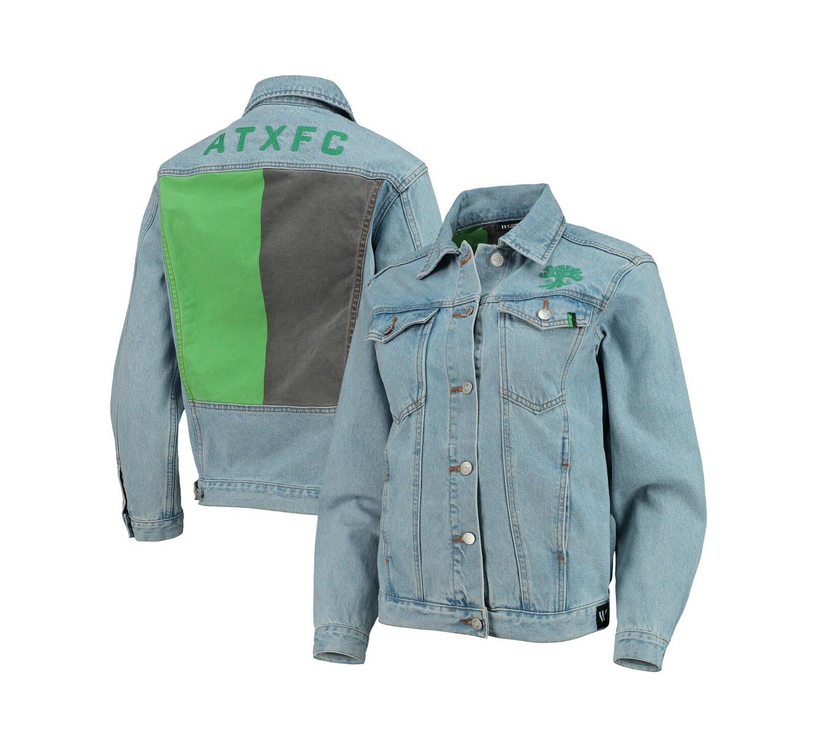 Женская джинсовая куртка The Wild Collective Blue Austin FC Print Button-Up
