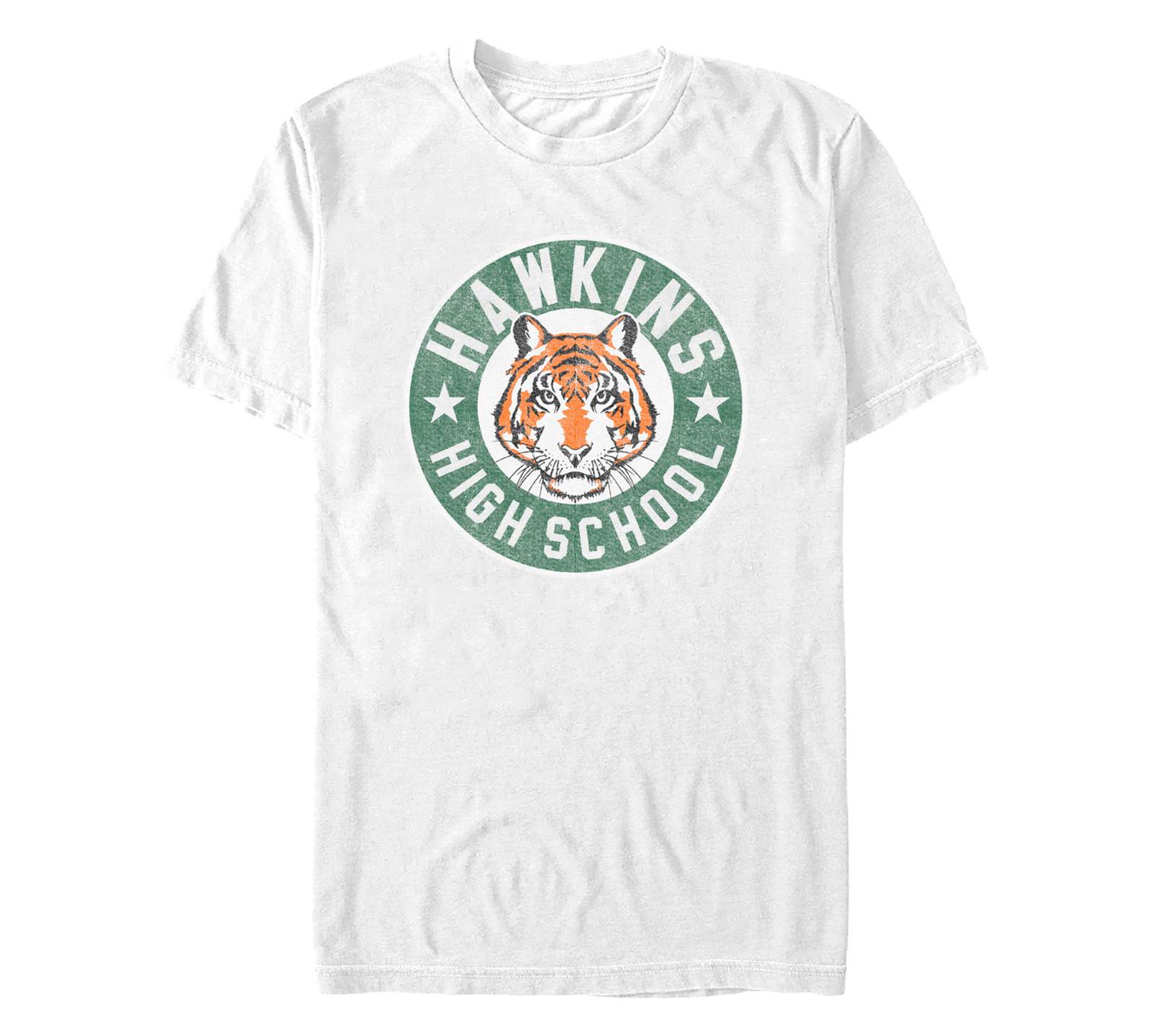 Men's Stranger Things Hawkins High Tiger Emblem Short Sleeve T-shirt