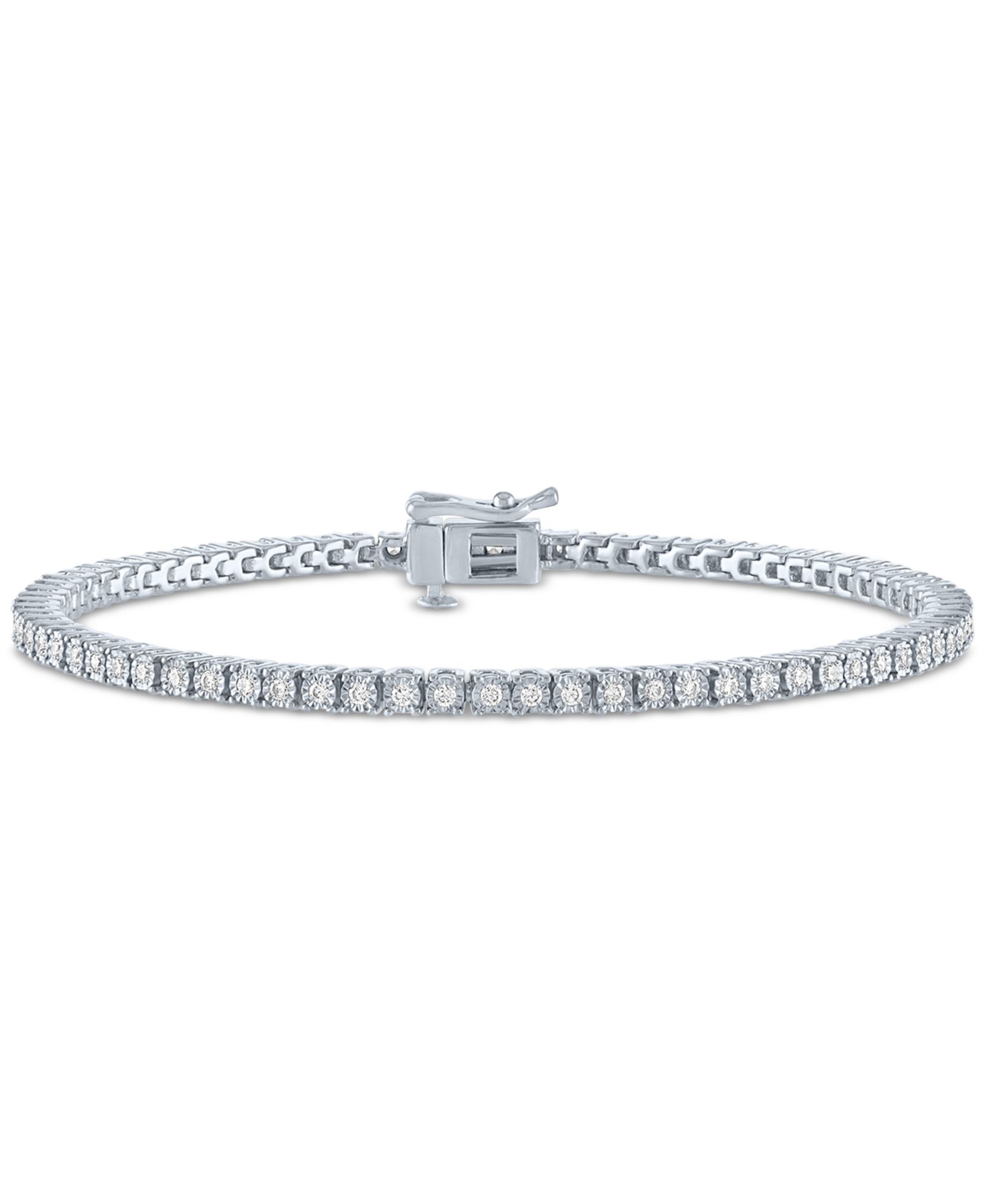 Macy's, тонкий бриллиантовый браслет (3/4 ct. t.w.) из стерлингового серебра