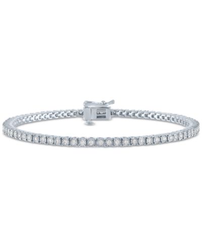 Macy's, тонкий бриллиантовый браслет (3/4 ct. t.w.) из стерлингового серебра