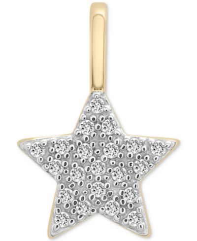 Wrapped™ Diamond Star Charm Pendant (1/20 ct. t.w.) in 10k Gold, Created for Macy's