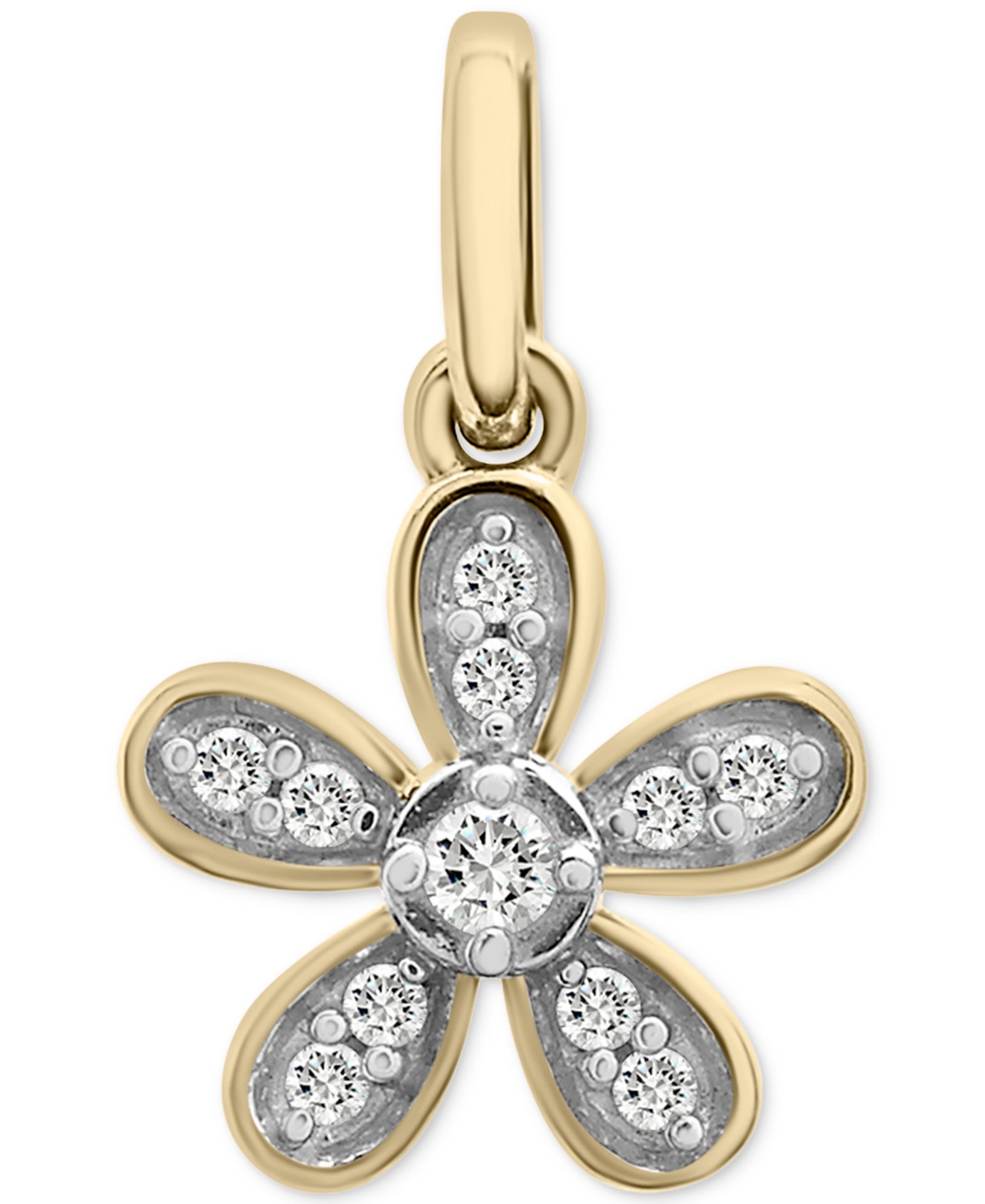 Wrapped™ Подвеска Diamond Flower Charm (1/20 ct. t.w.) в 10k Gold