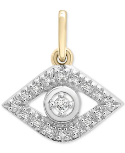 Wrapped™ Diamond Evil Eye Charm Pendant (1/20 ct. t.w.) in 10k Gold, Created for Macy's