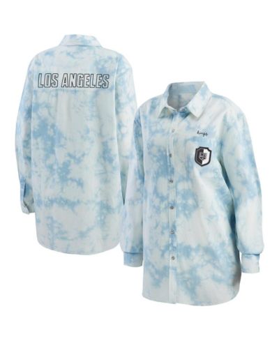 Женская джинсовая рубашка WEAR by Erin Andrews Los Angeles Kings Oversized Tie-Dye