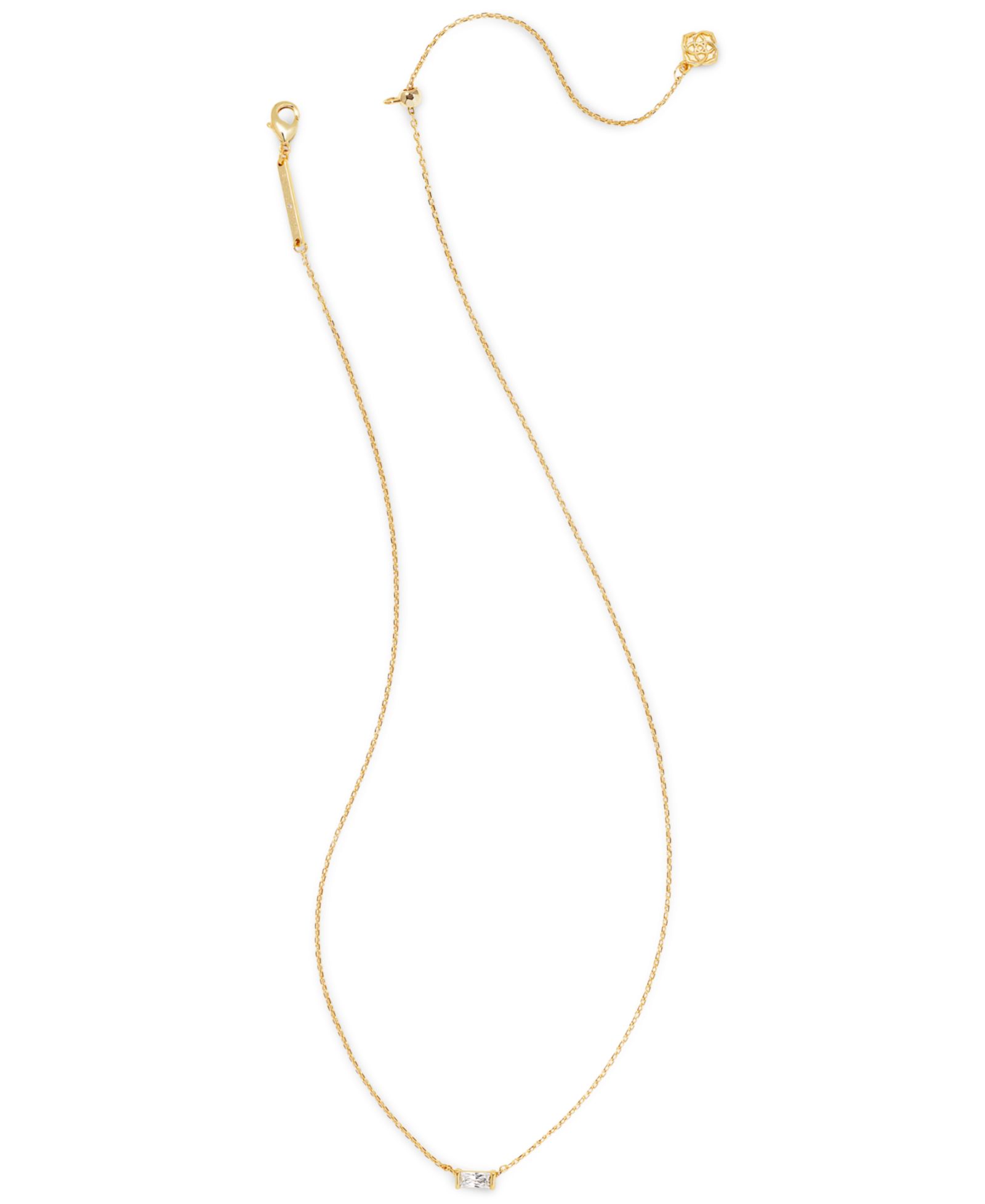 Kendra Scott 14k Gold-Plated Baguette-Crystal 19" Adjustable Pendant Necklace