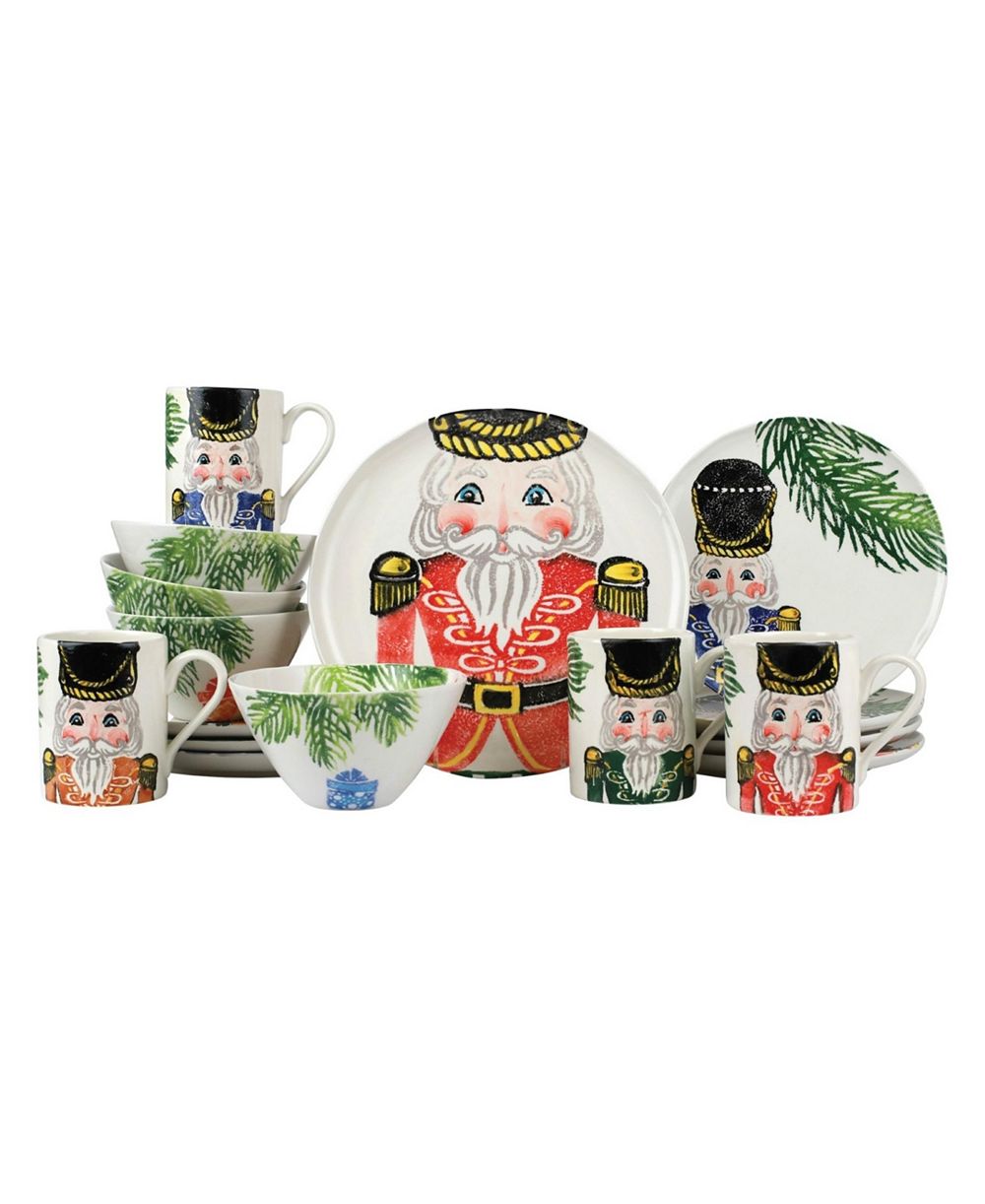 VIETRI Nutcrackers 16 Pc Dinnerware Set, Service for 4