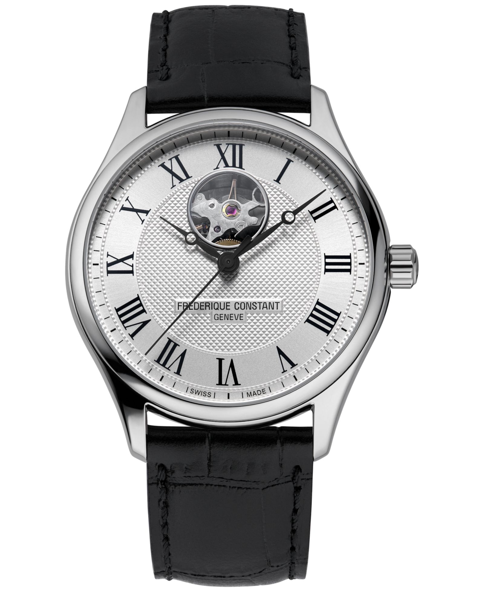 Frederique Constant Мужской Swiss Automatic Classics Heart Beat Black Leather Strap Watch 40mm