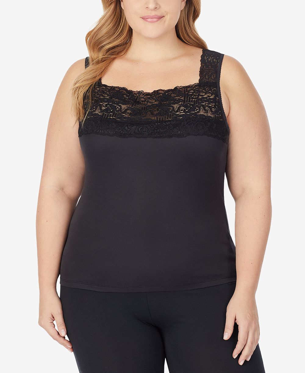 Топ Cuddl Duds Plus Size SofTech Stretch Lace Detail Cami