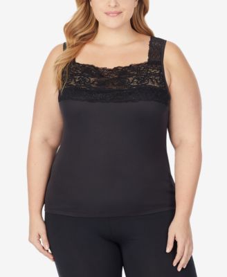 Топ Cuddl Duds Plus Size SofTech Stretch Lace Detail Cami