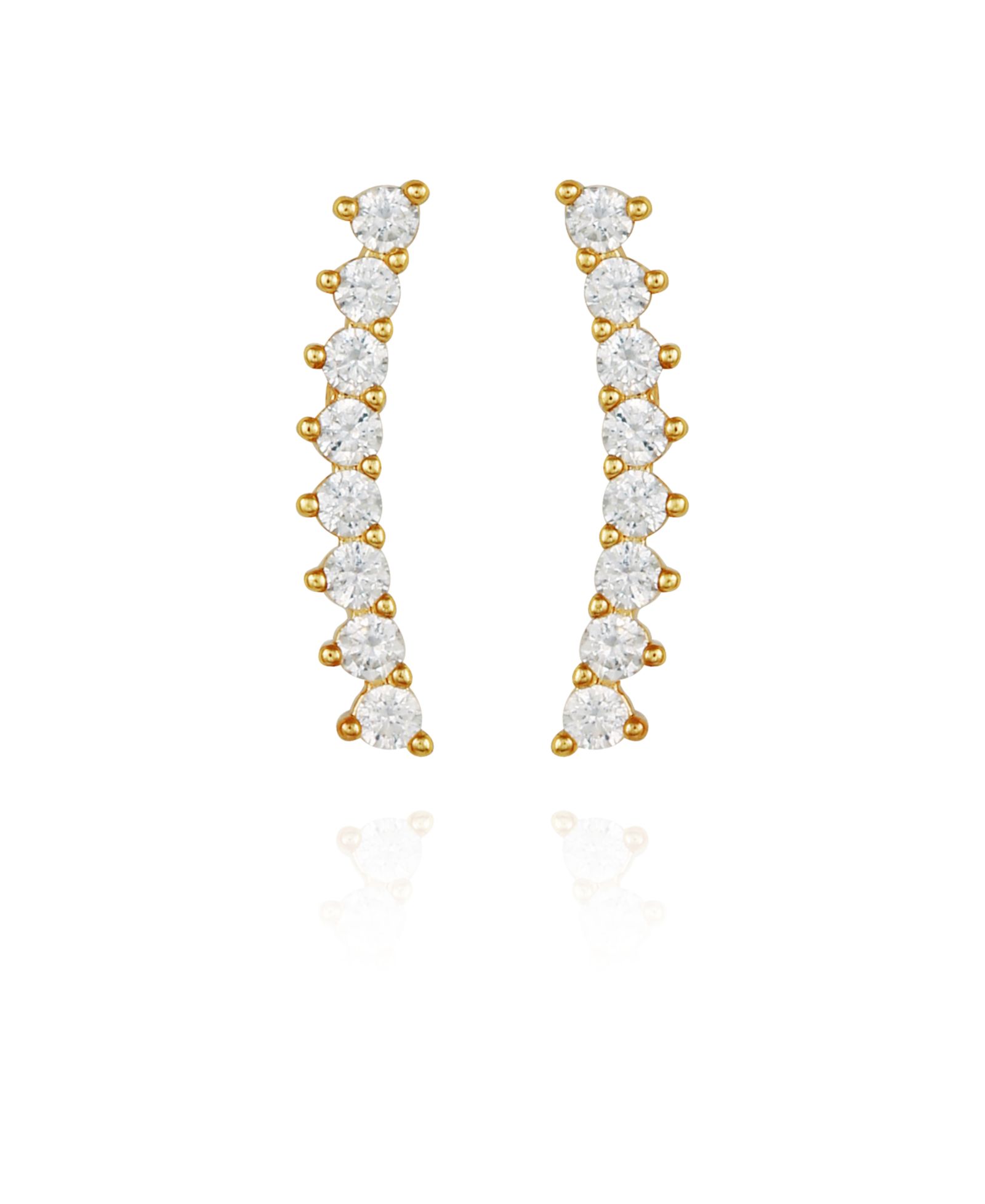 Серьги-климберы Vince Camuto с золотистым покрытием и кубическим цирконием