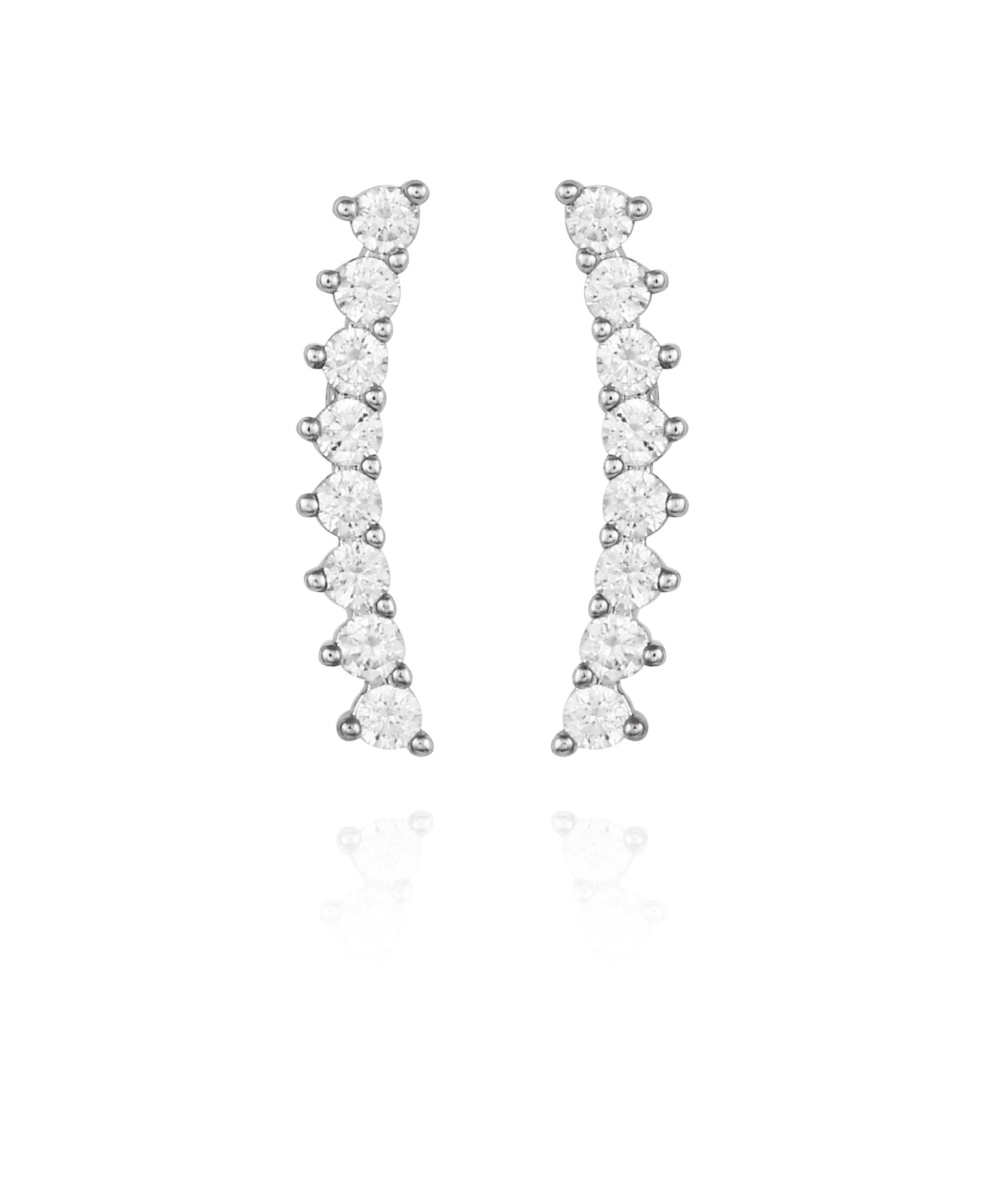 Vince Camuto Silver-Tone Cubic Zirconia Climber Earrings