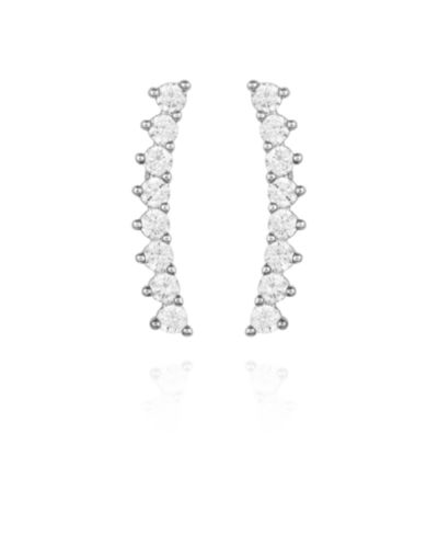 Vince Camuto серьги-клипсы с кубическим цирконием Silver-Tone