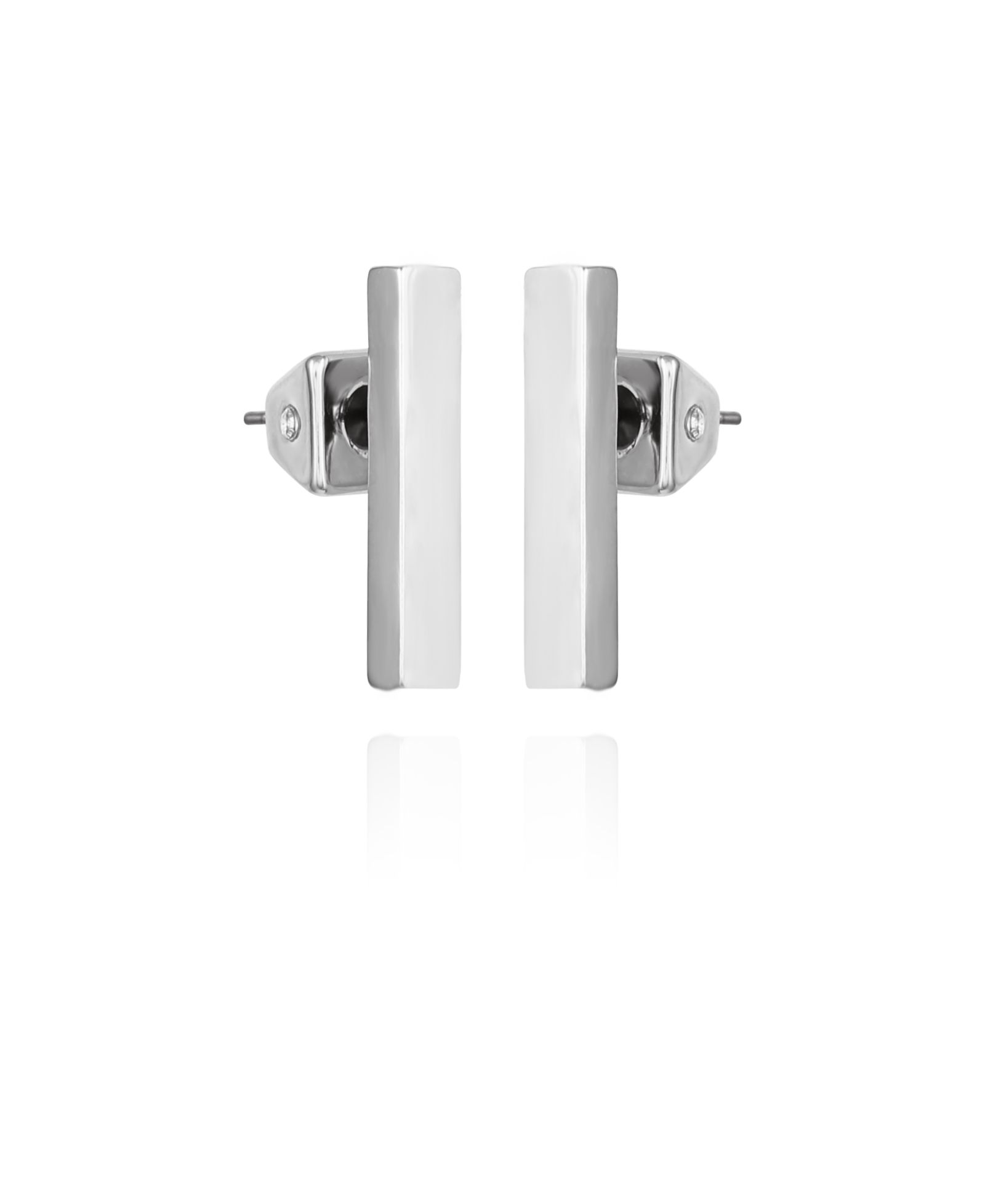 Серьги-гвоздики Vince Camuto Silver-Tone Rectangle Bar Stud