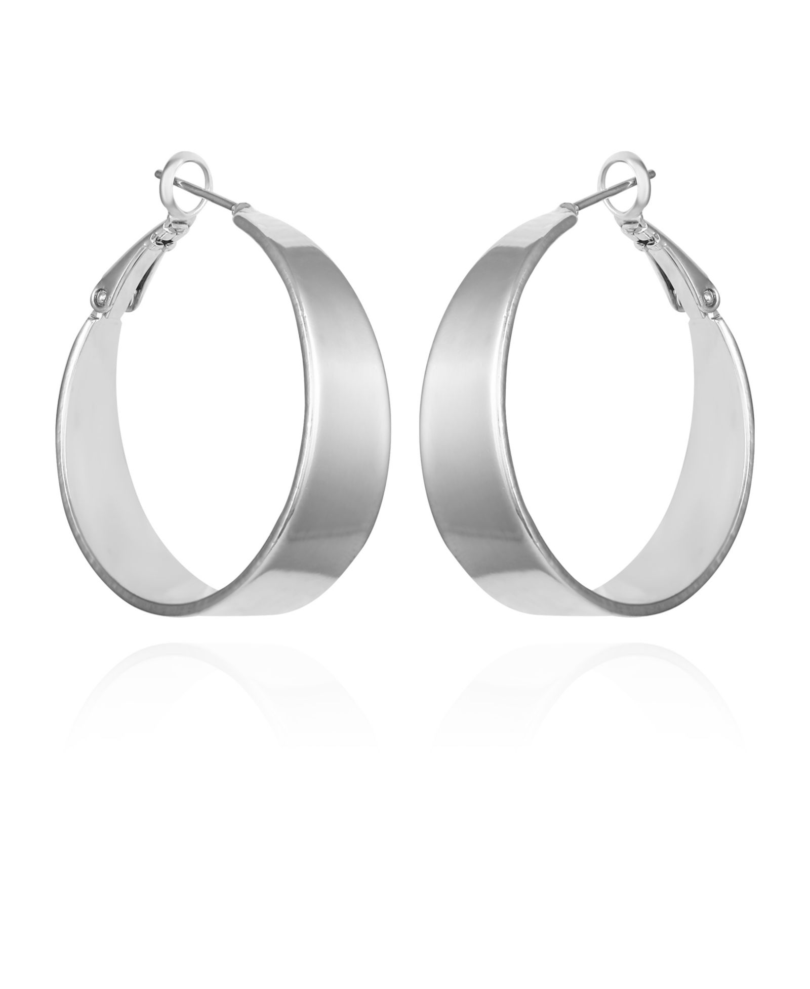 Серьги-кольца Vince Camuto Silver-Tone Band Thick