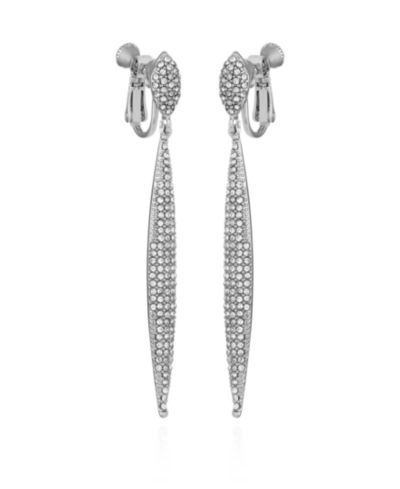 Серьги Vince Camuto Silver-Tone Glass Stone Pave Drop