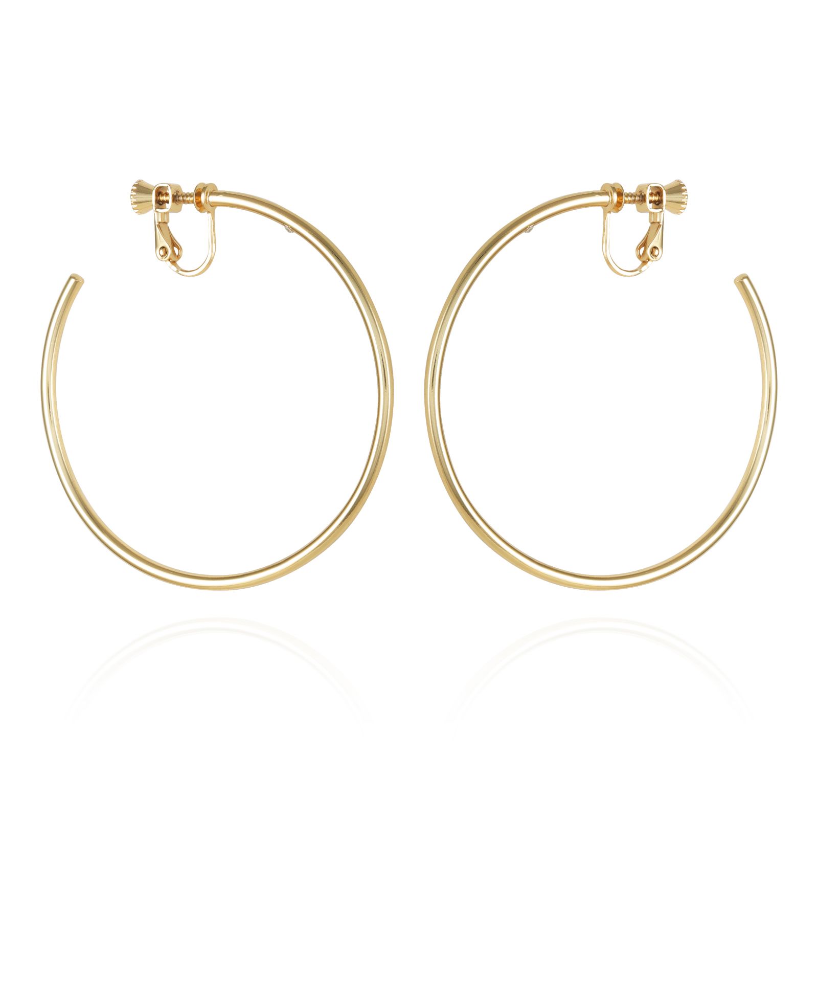 Vince Camuto Золотистые крупные серьги-кольца с зажимом