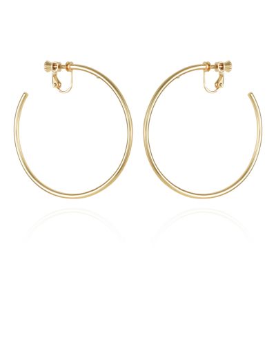 Vince Camuto Золотистые крупные серьги-кольца с зажимом