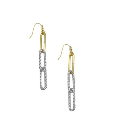 Vince Camuto Серьги-подвески с двухцветным стеклом и камнями в форме рыбьего крючка