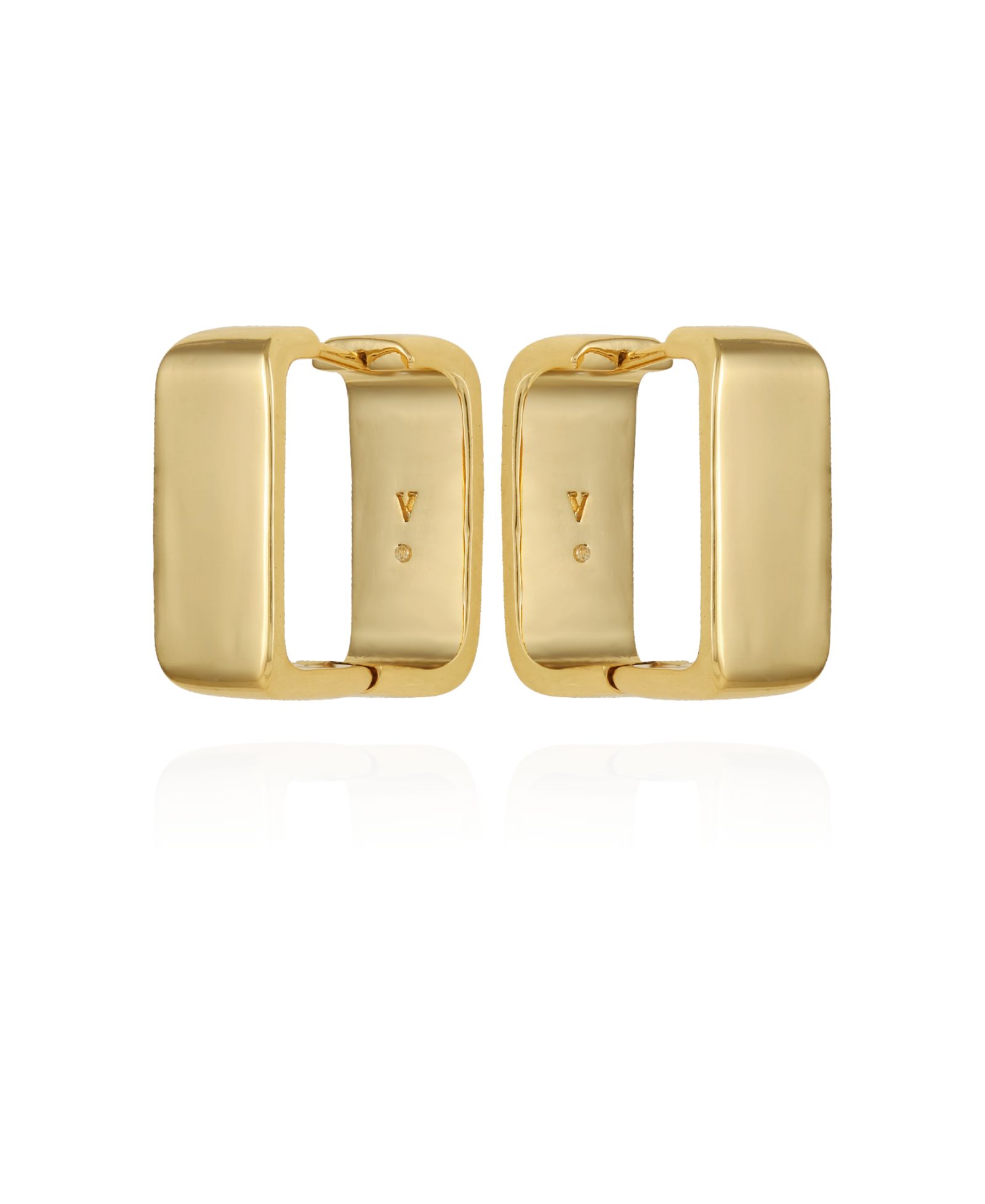 Vince Camuto Gold-Tone Brass Rectangle Hoop Earrings