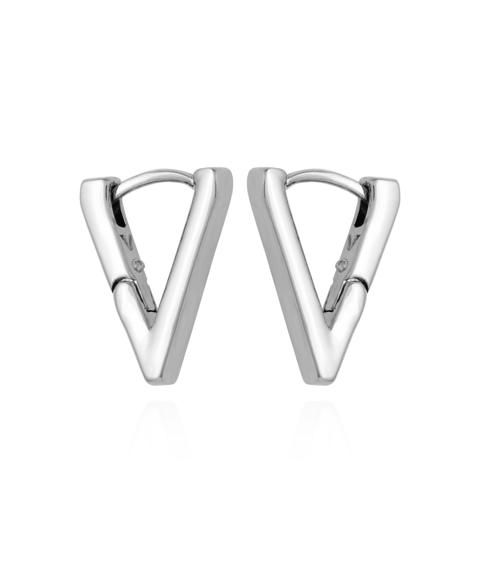 Серьги-кольца Vince Camuto Silver-Tone V Hinge Huggie