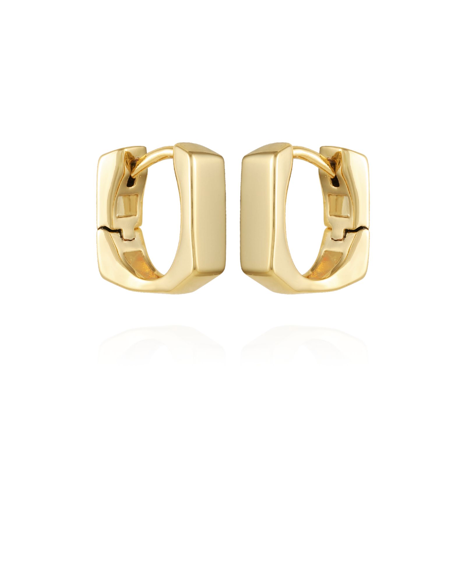 Серьги-кольца Vince Camuto Gold-Tone Rectangle Huggie Hoop