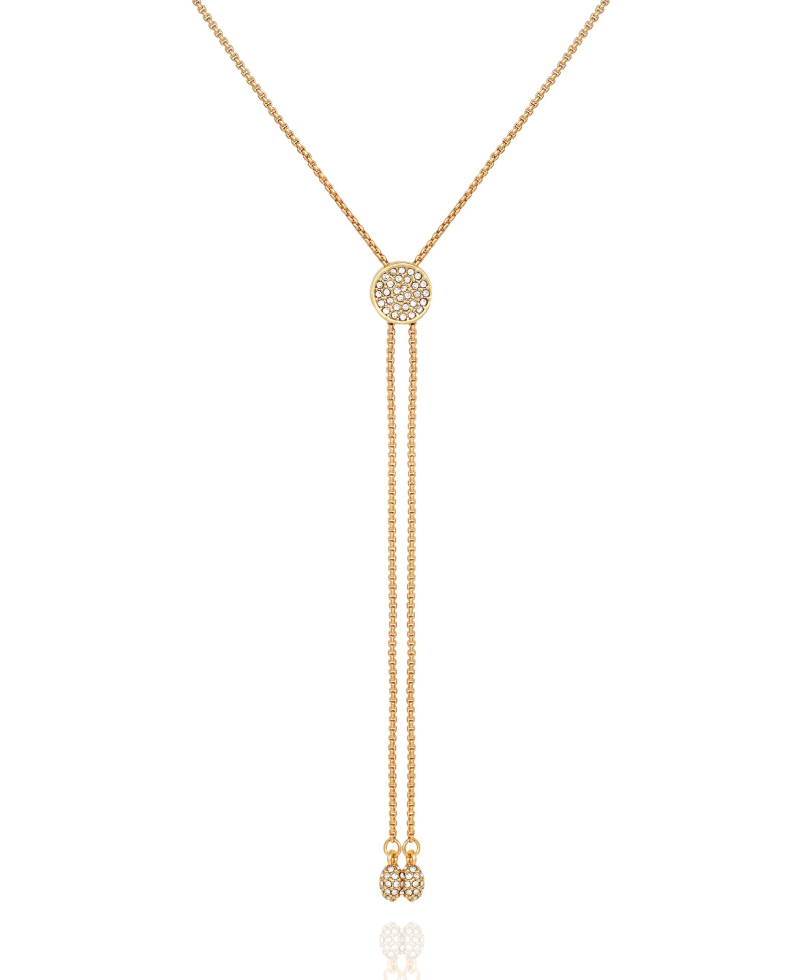 Vince Camuto Gold-Tone Pave Slider Bolo Necklace