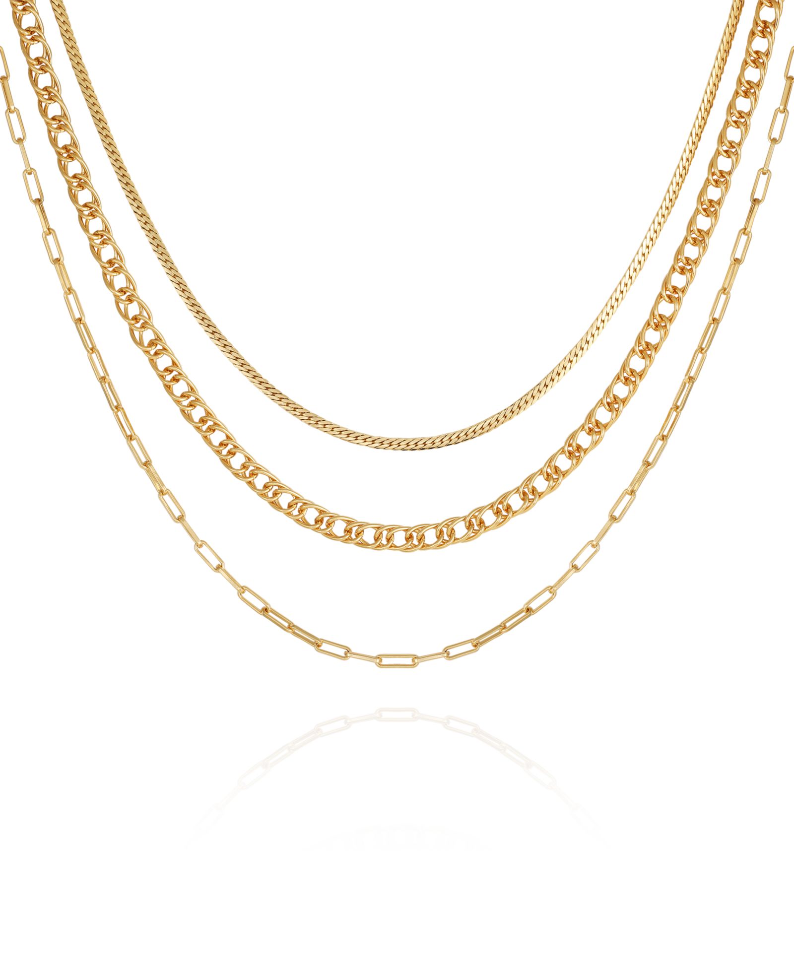 Vince Camuto Gold-Tone Multi Layered Chain Necklace