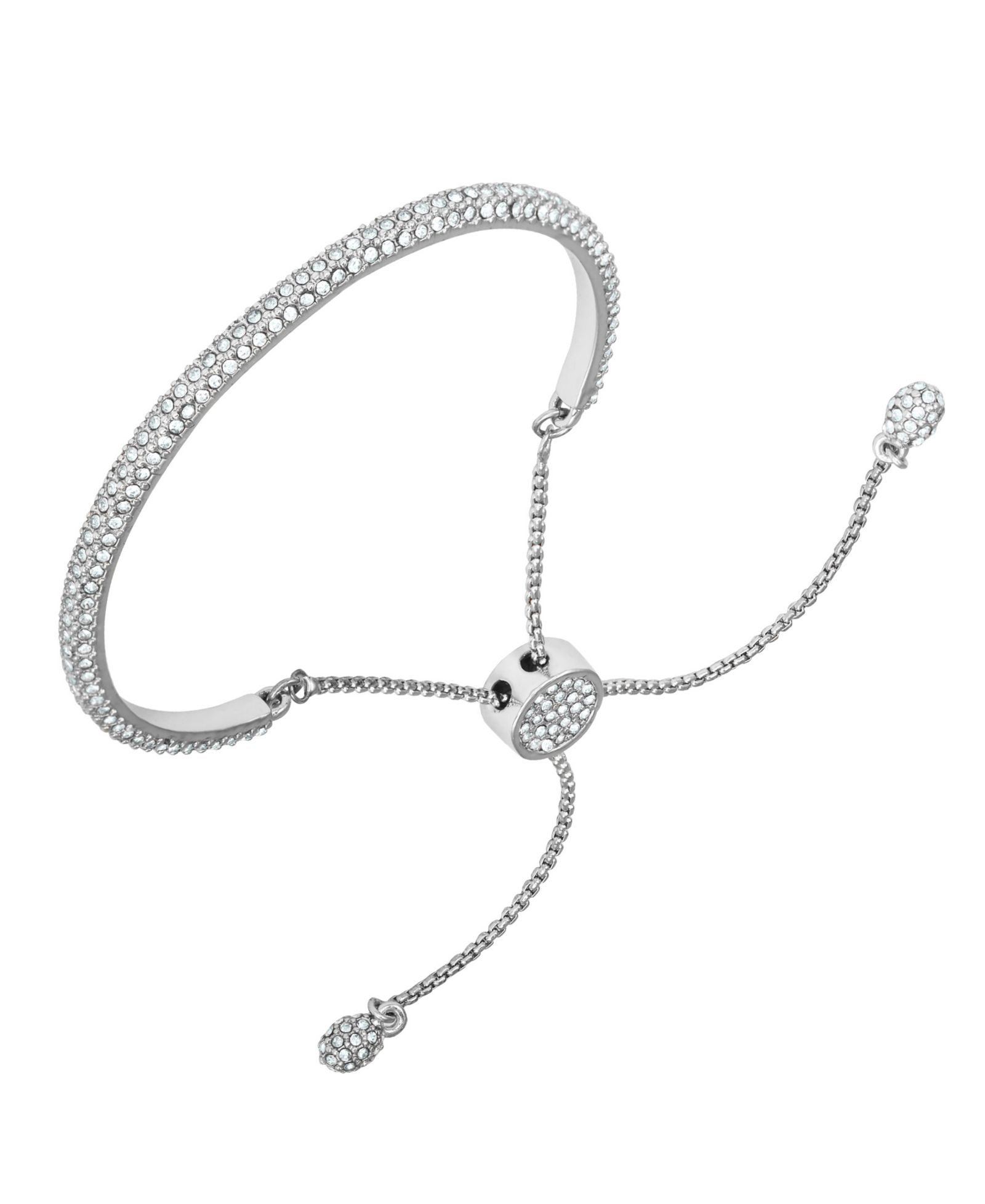 Браслет Vince Camuto Silver-Tone Adjustable Glass Stone Slider