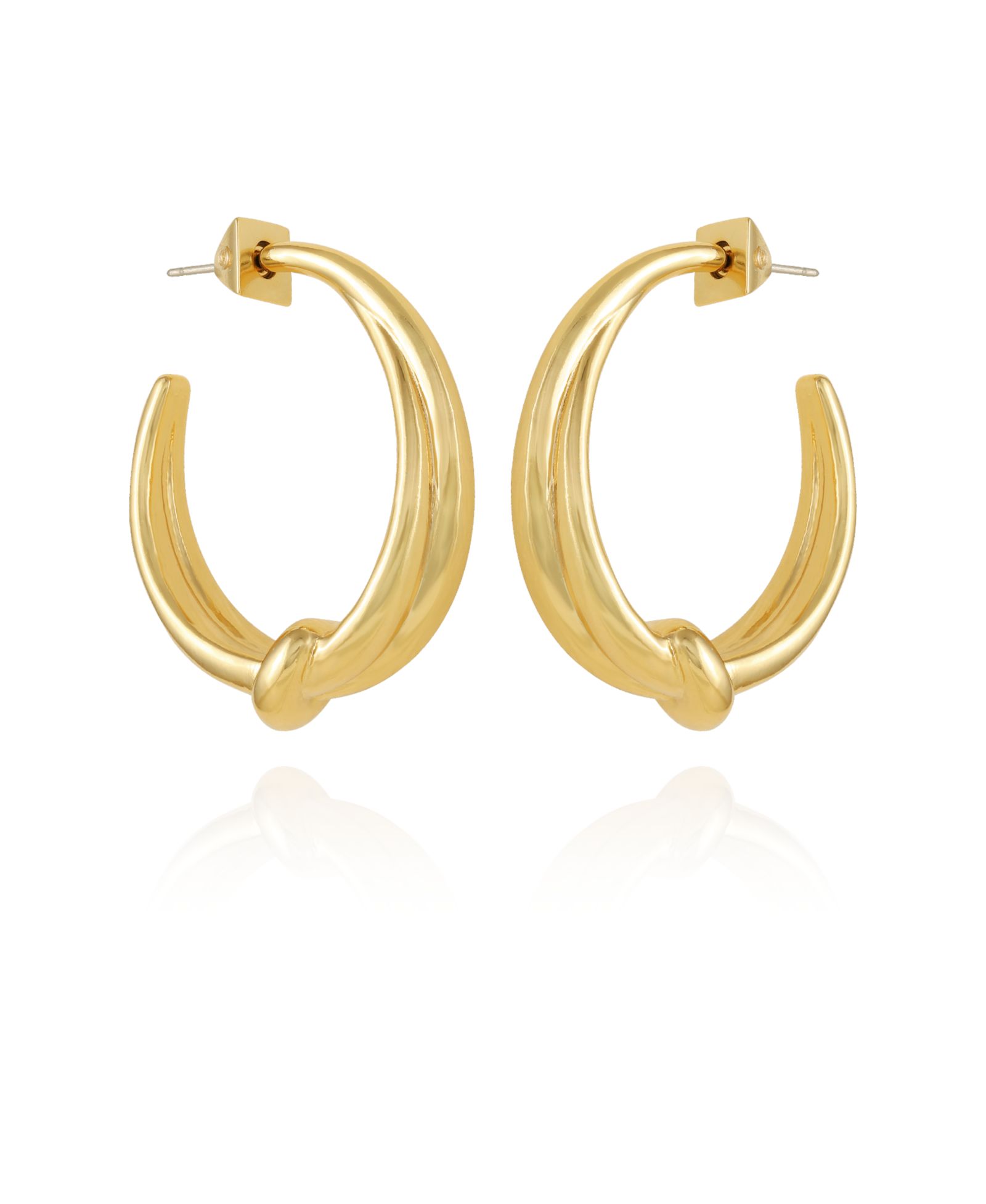 Vince Camuto Gold-Tone Open Knotted Hoop C Earrings